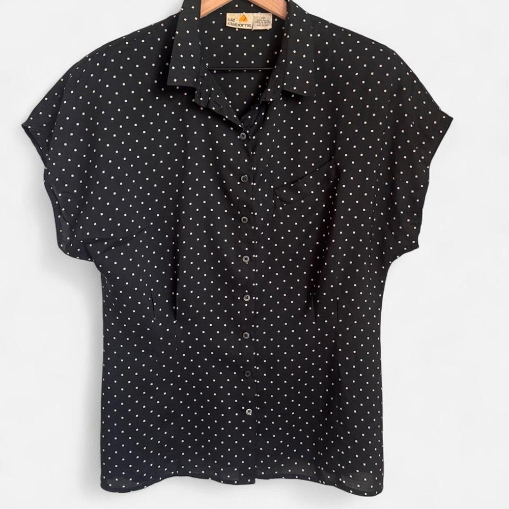 Vintage Liz Claiborne Polka Dot Blouse The ultimate 80s/90s office staple piece!